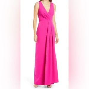 Vince Camuto Orchid V Neck Faux Wrap Bodice Sleeveless Long Gown‎ size 6
